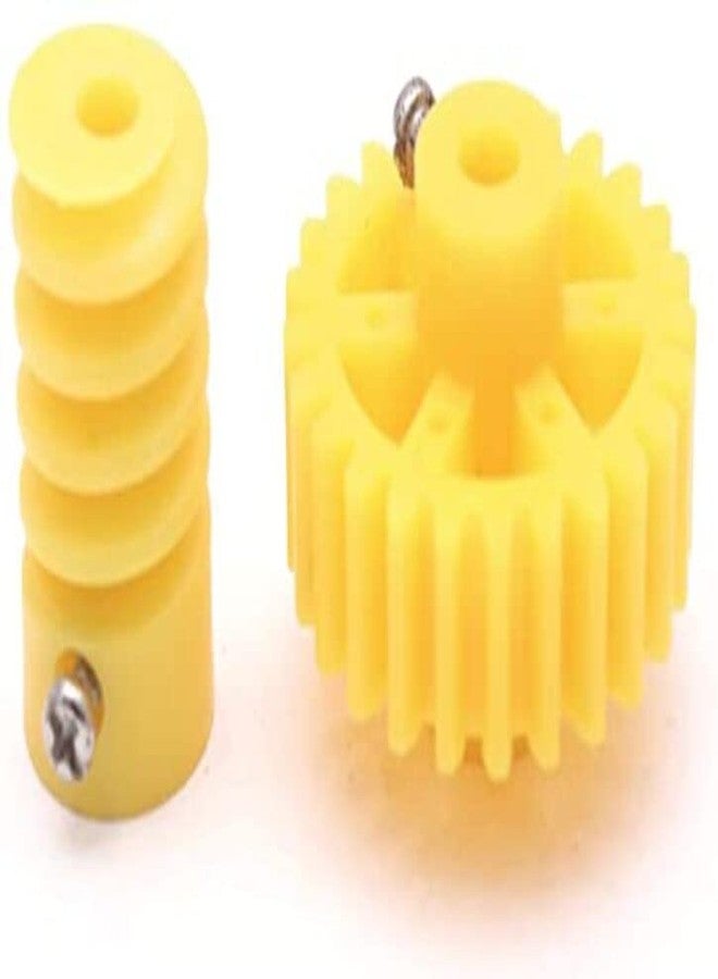 QBM Yellow Plastic Spur And Worn Gear For DC Motor DIY Model Toys 25 Tooth + 6 TOOTH - PAIR OF 2 - Image 1